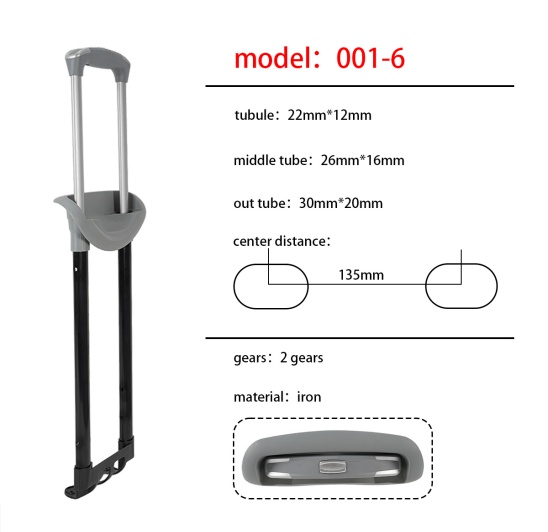 Chinese Factory Trolley Parts Metal Pipe Telescopic Rod Trolley Accessories