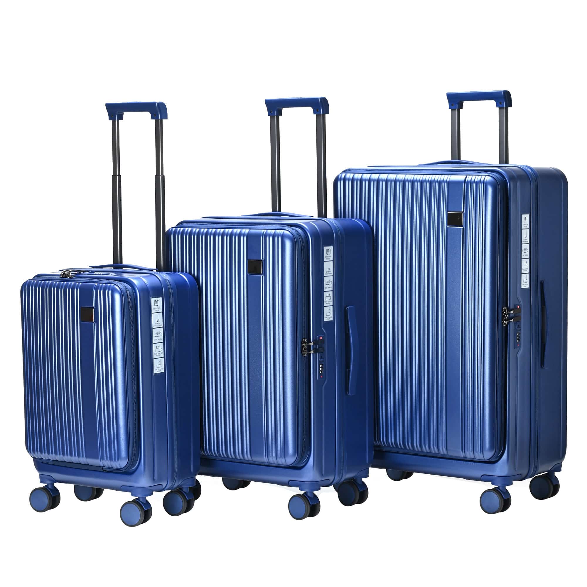 20.25.29 inch travel case – black+PC material | suitable for short/long distance travel | scratch resistant and wear-resistant design