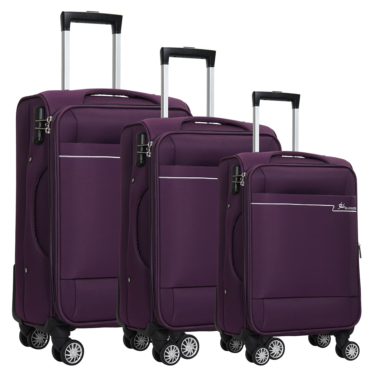 China Factory Trolley Bag Luggage Set Oxford Fabric Light Weight Soft Suitcase