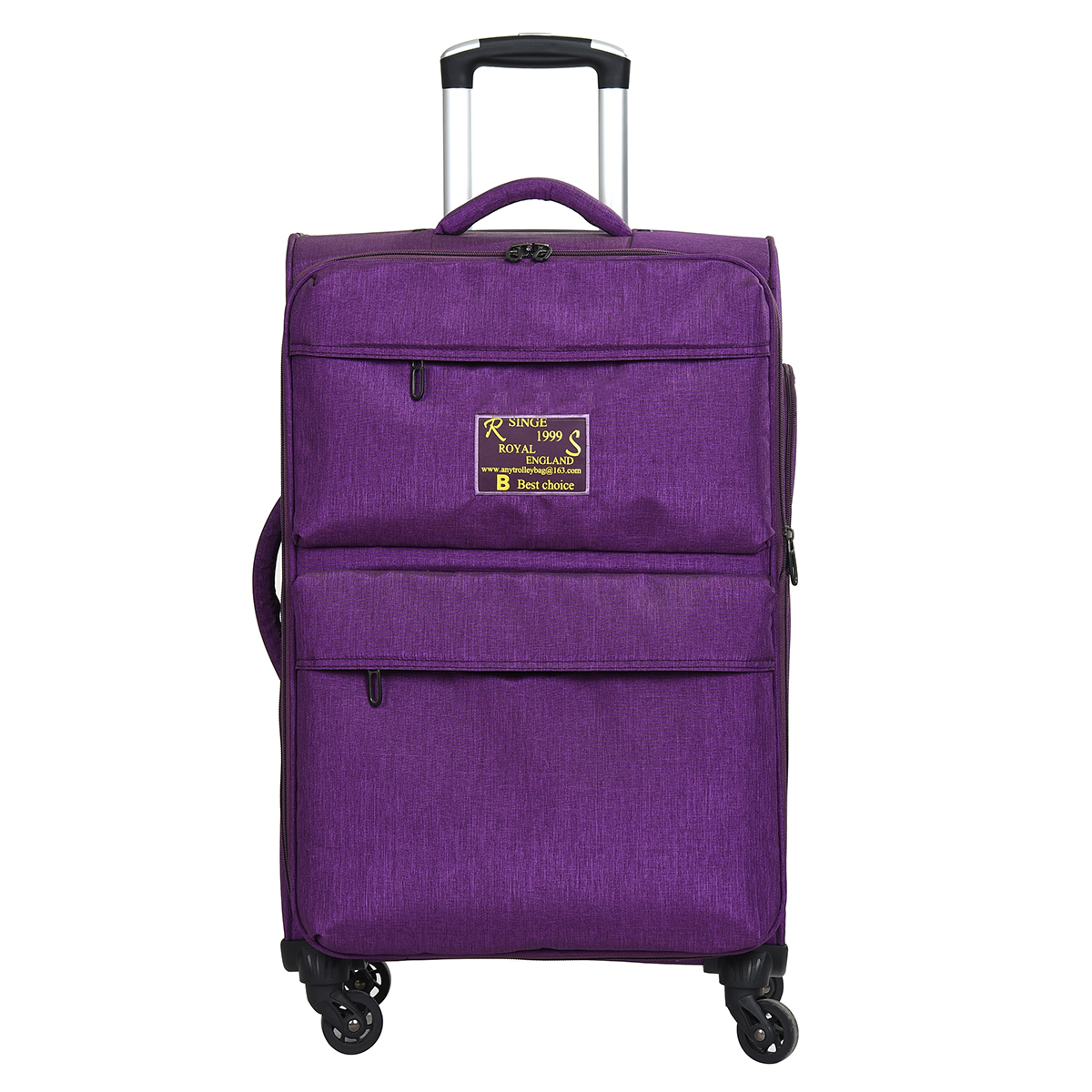 China Factory Carry On Luggage Spinner Wheels Fabric Suitcase Set Custom Logo