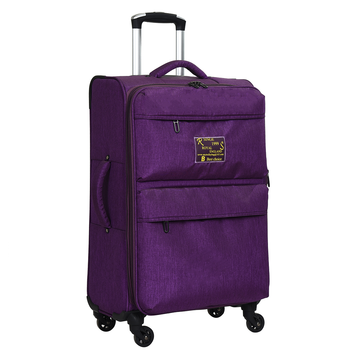 China Factory Carry On Luggage Spinner Wheels Fabric Suitcase Set Custom Logo