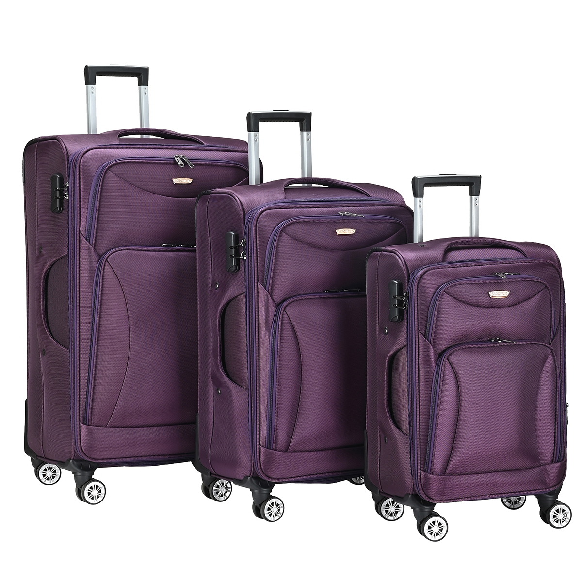 Large Capacity Unisex Travel Luggage Sets 3 Pcs Lightweight 4 Wheeoxford Luggage Set