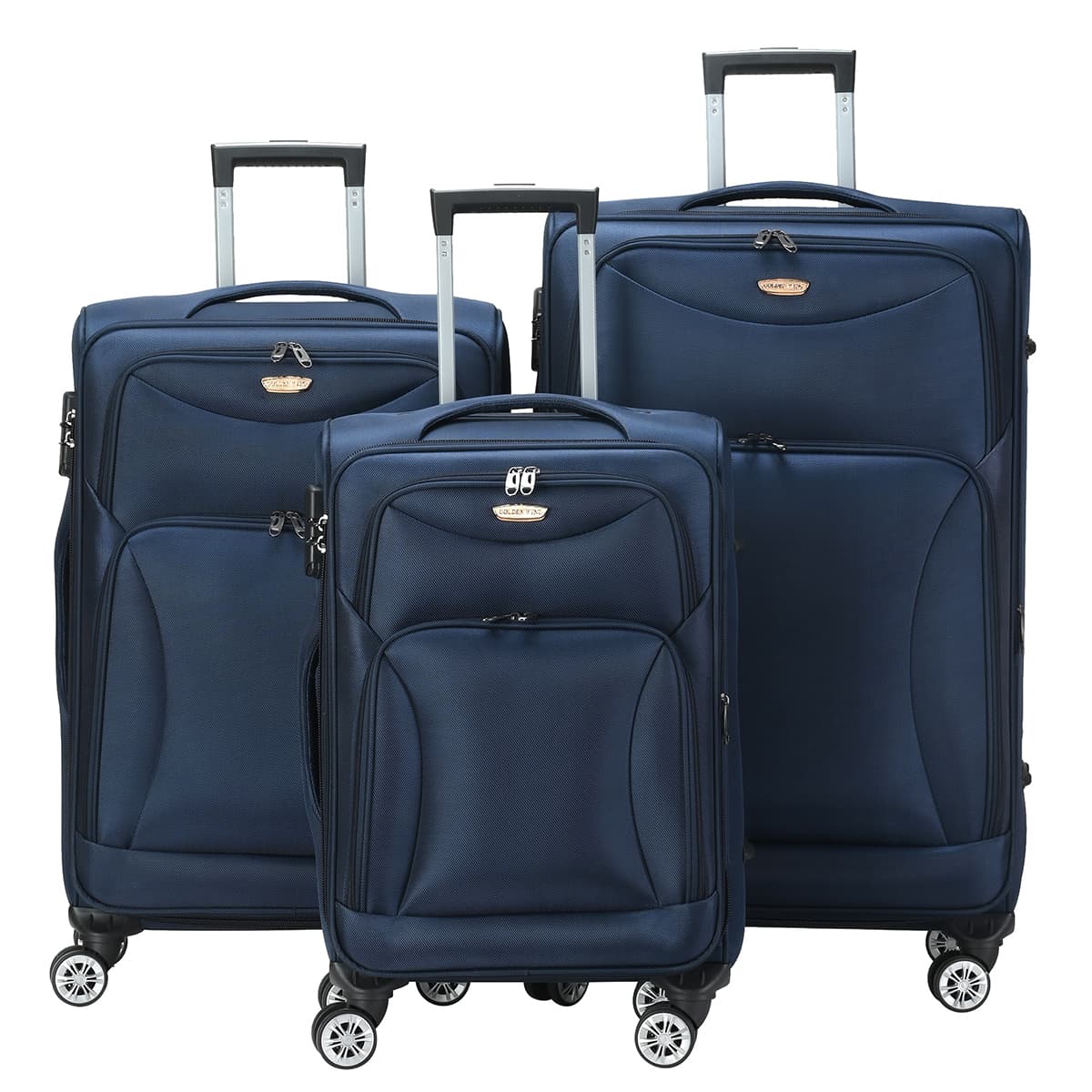 Large Capacity Unisex Travel Luggage Sets 3 Pcs Lightweight 4 Wheeoxford Luggage Set