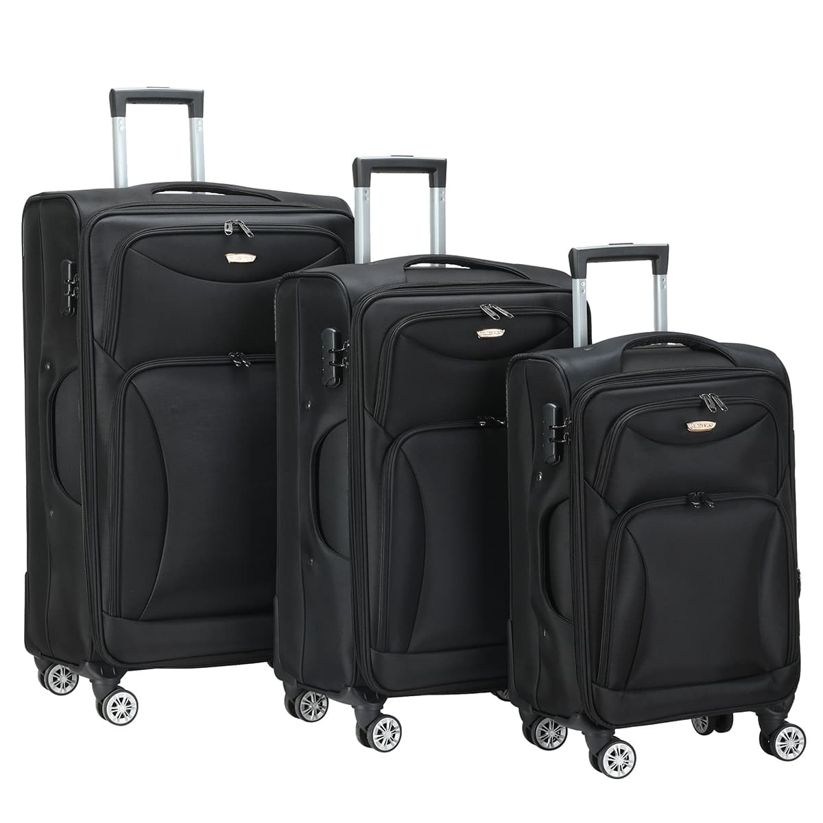 Large Capacity Unisex Travel Luggage Sets 3 Pcs Lightweight 4 Wheeoxford Luggage Set