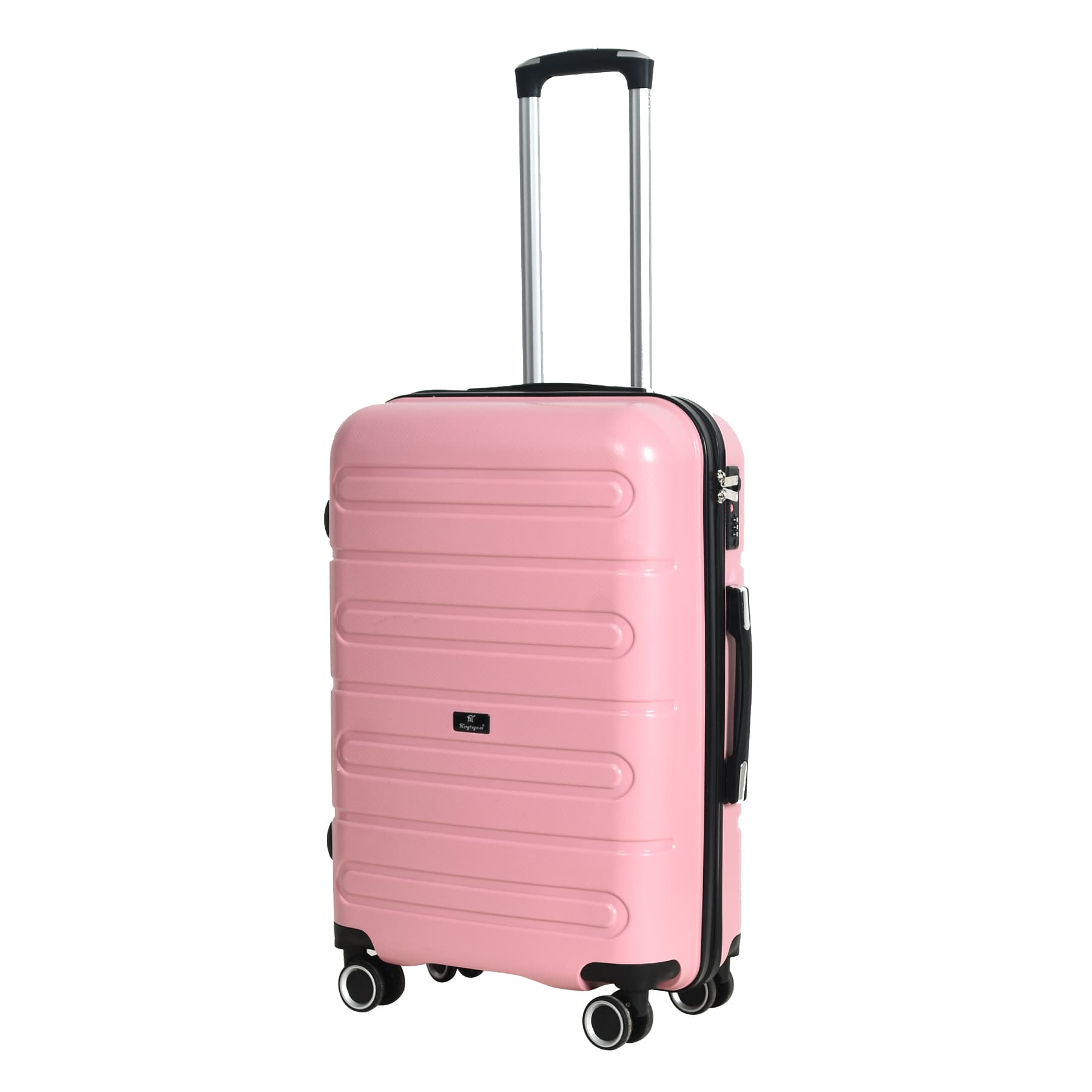 Pink hard shell PP luggage compartment -20 inch swivel wheel suitcase, lightweight and durable
