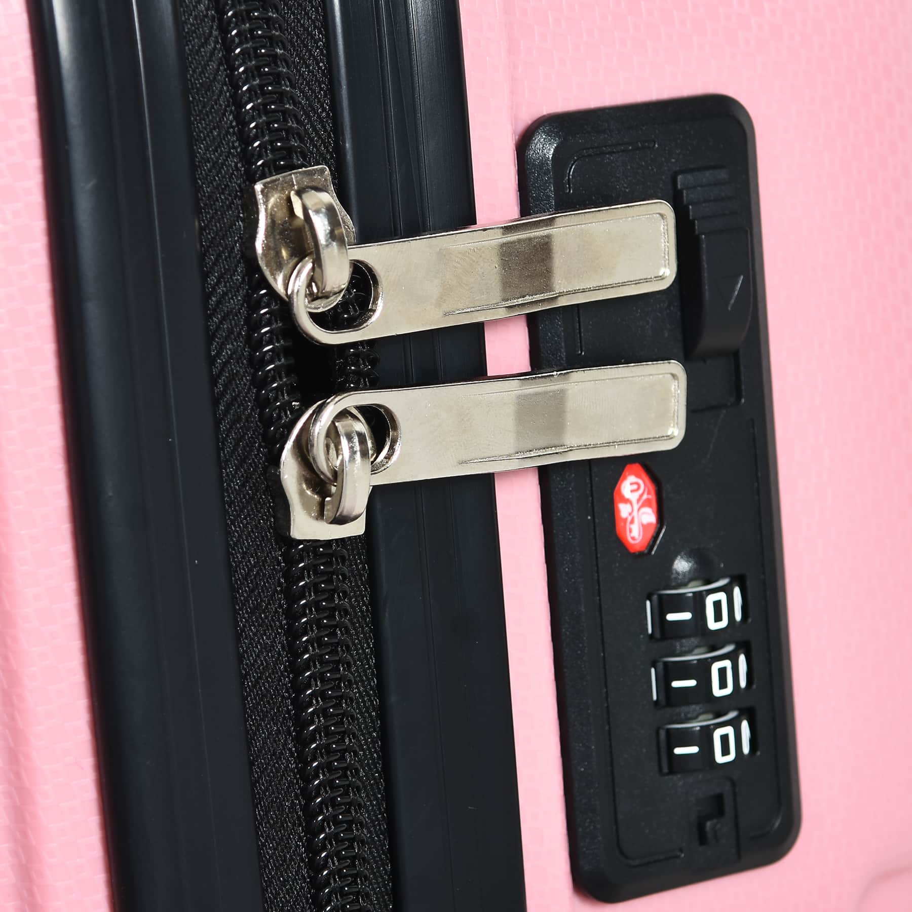 Pink hard shell PP luggage compartment -20 inch swivel wheel suitcase, lightweight and durable