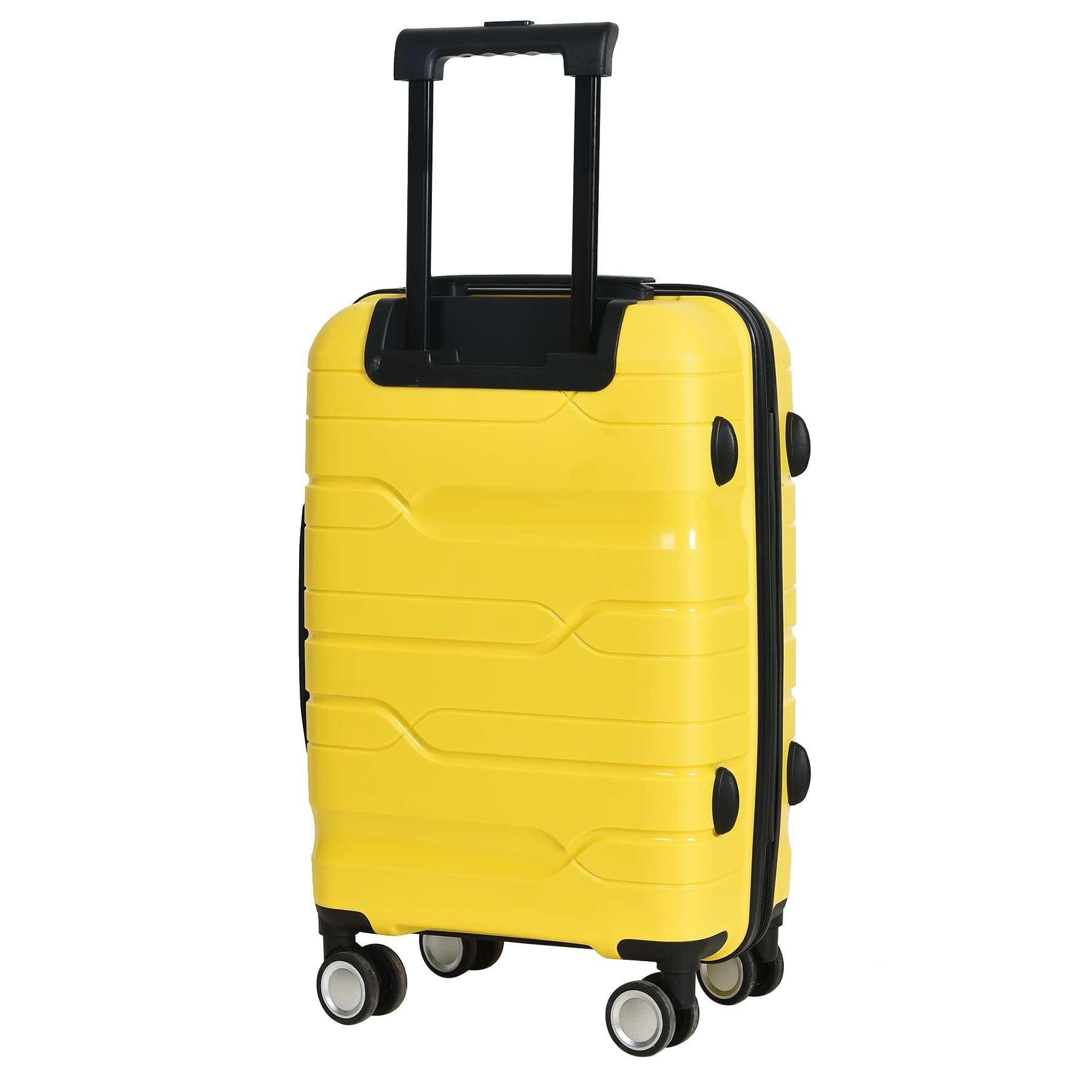 Yellow hard shell PP luggage set -20/24/28 inch swivel wheel suitcase, lightweight and durable