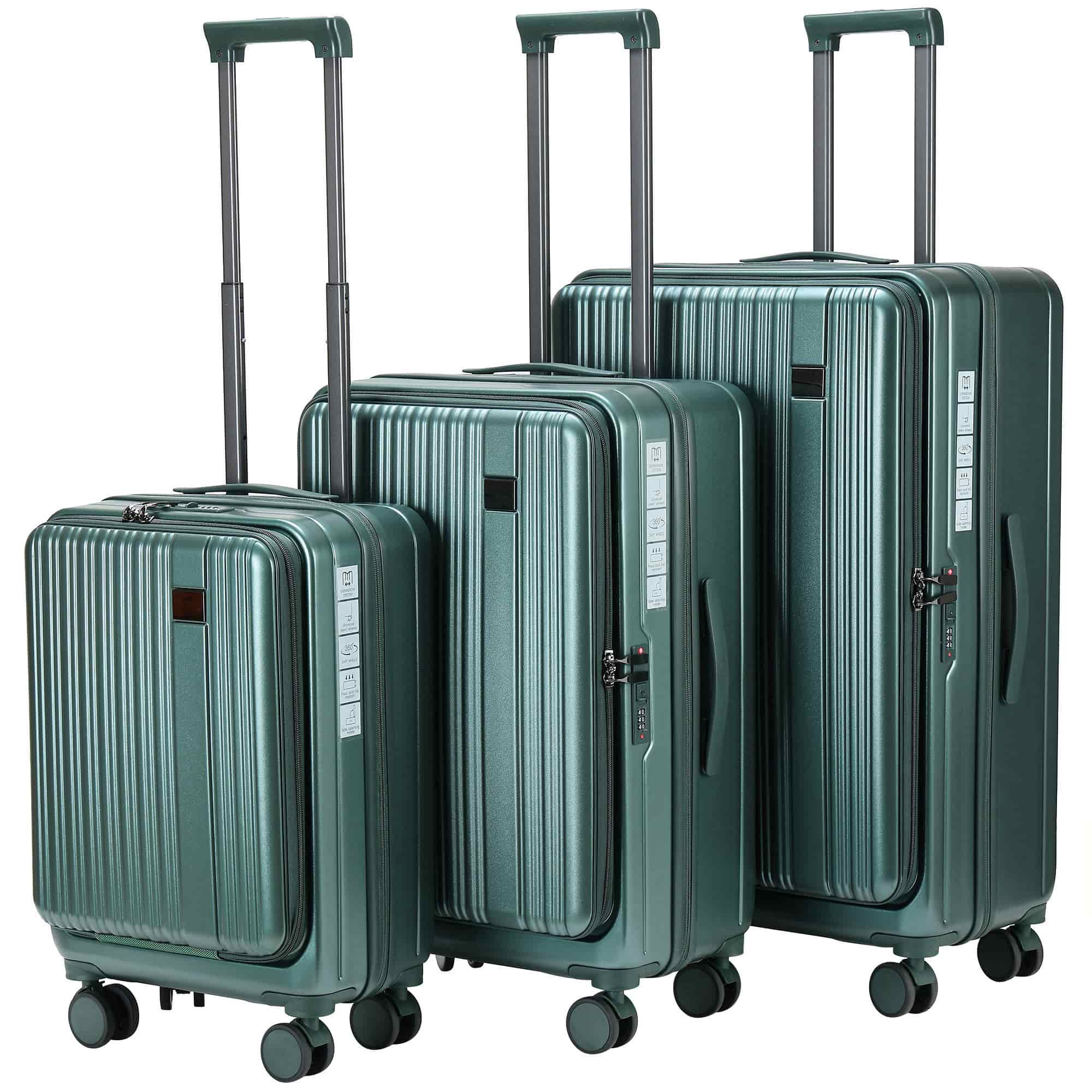 20.25.29 inch travel case – black+PC material | suitable for short/long distance travel | scratch resistant and wear-resistant design