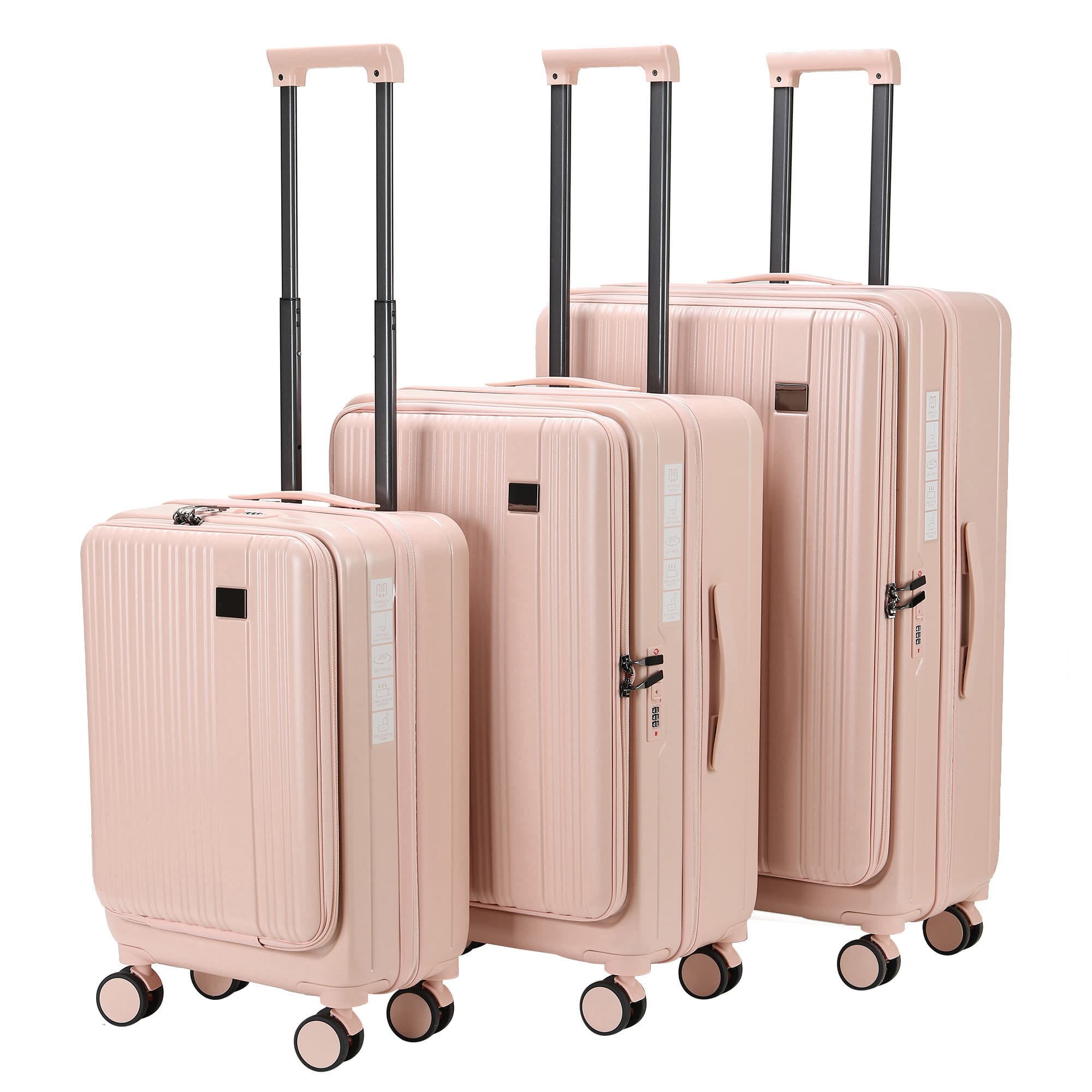 20.25.29 inch travel case – black+PC material | suitable for short/long distance travel | scratch resistant and wear-resistant design