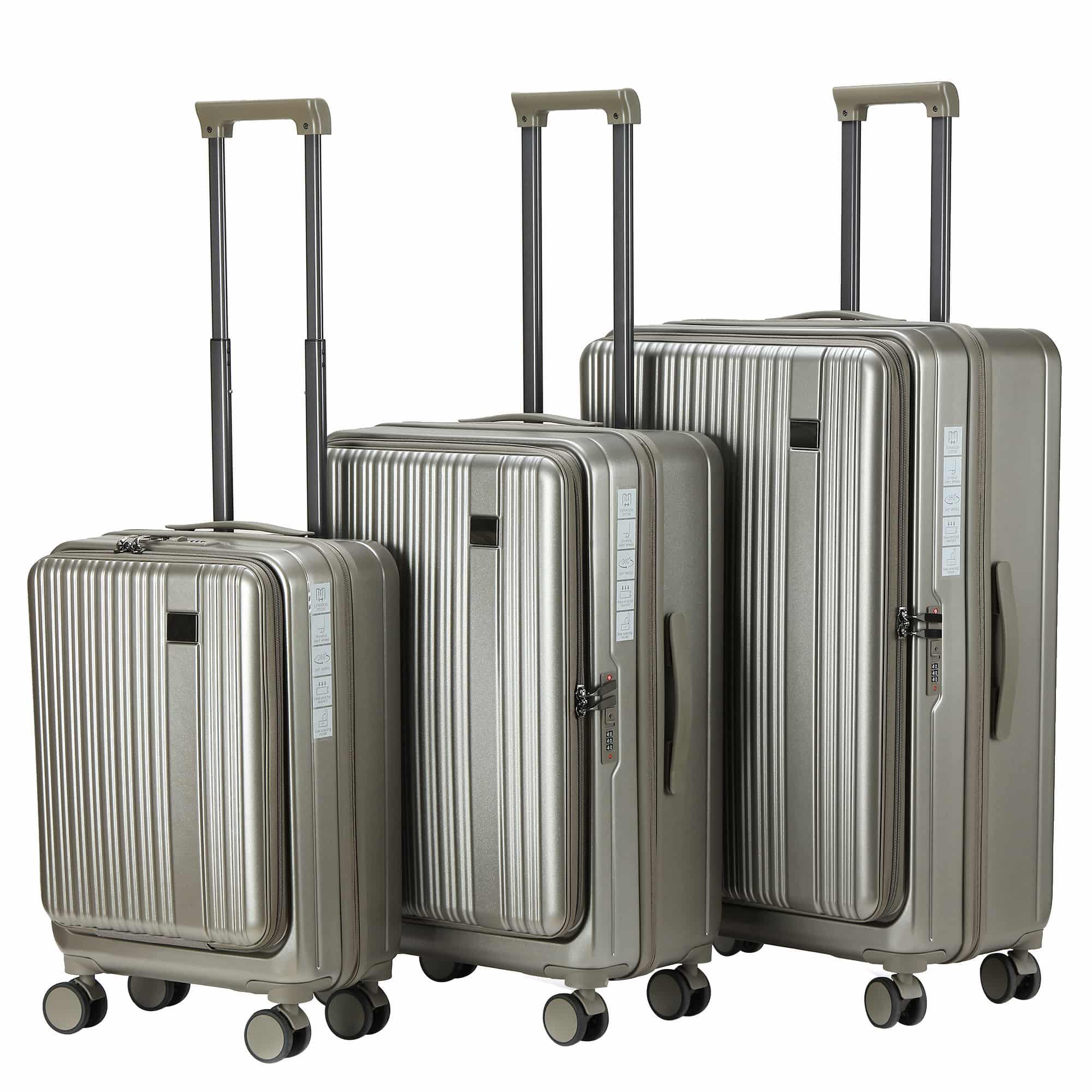 20.25.29 inch travel case – black+PC material | suitable for short/long distance travel | scratch resistant and wear-resistant design