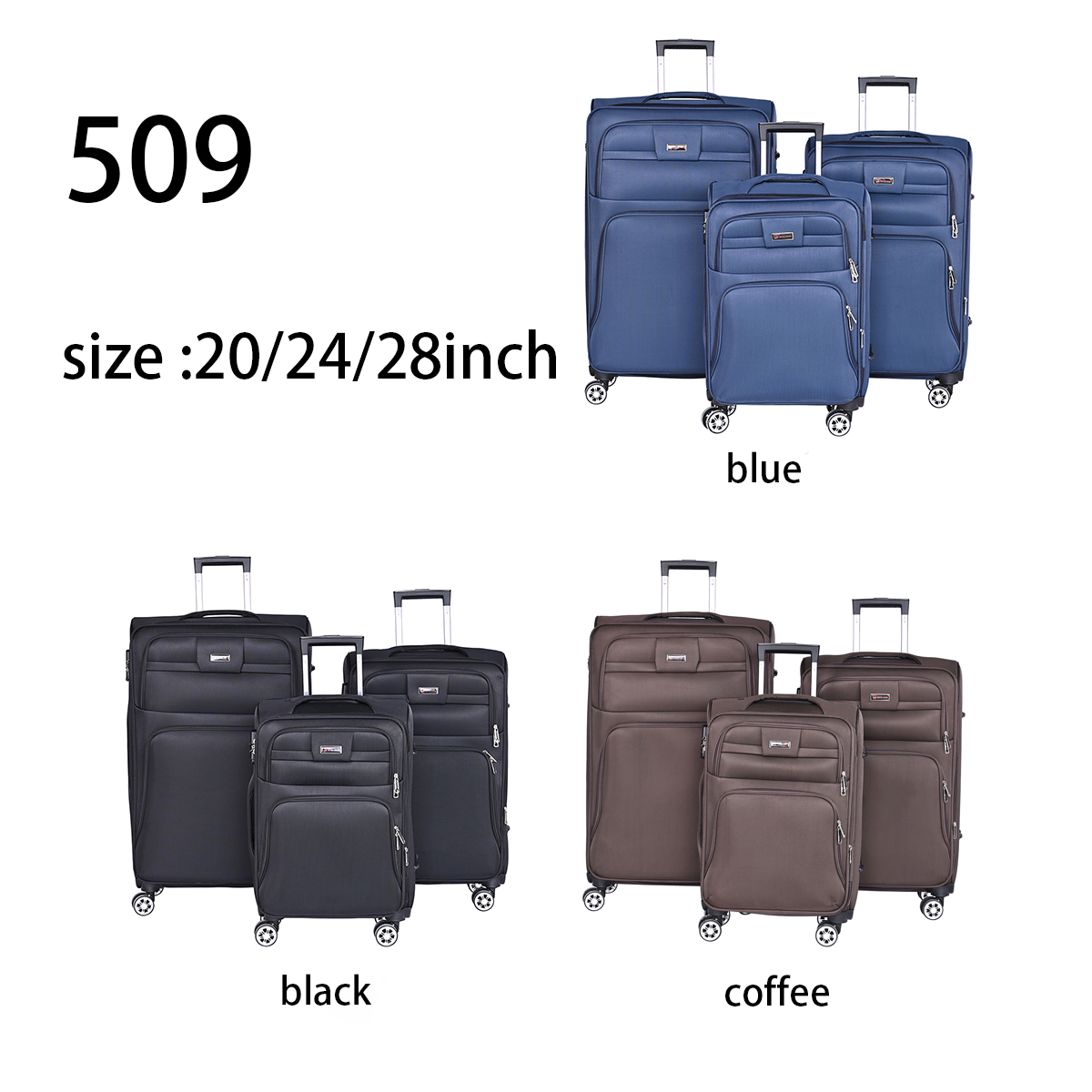 New Arrival Oxford Cloth 4 Spinner 360 Degree Wheels Luggage Case Suitcase Carry On Luggage