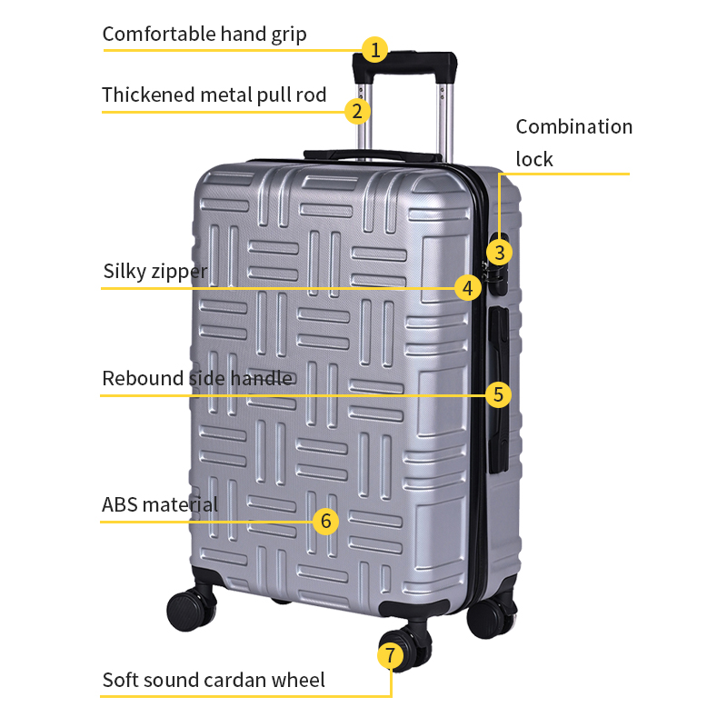 Made in China designer luggage 20 24 28 inch ABS luggage custom luggage