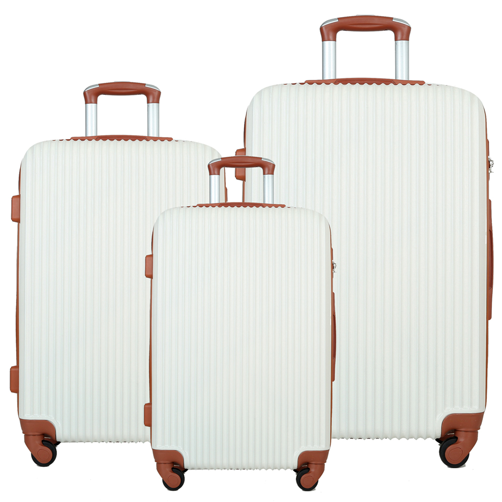 Travel Trolley Luggage 4 Wheels Abs Trolley Case Set Makeup Bag Travel Case