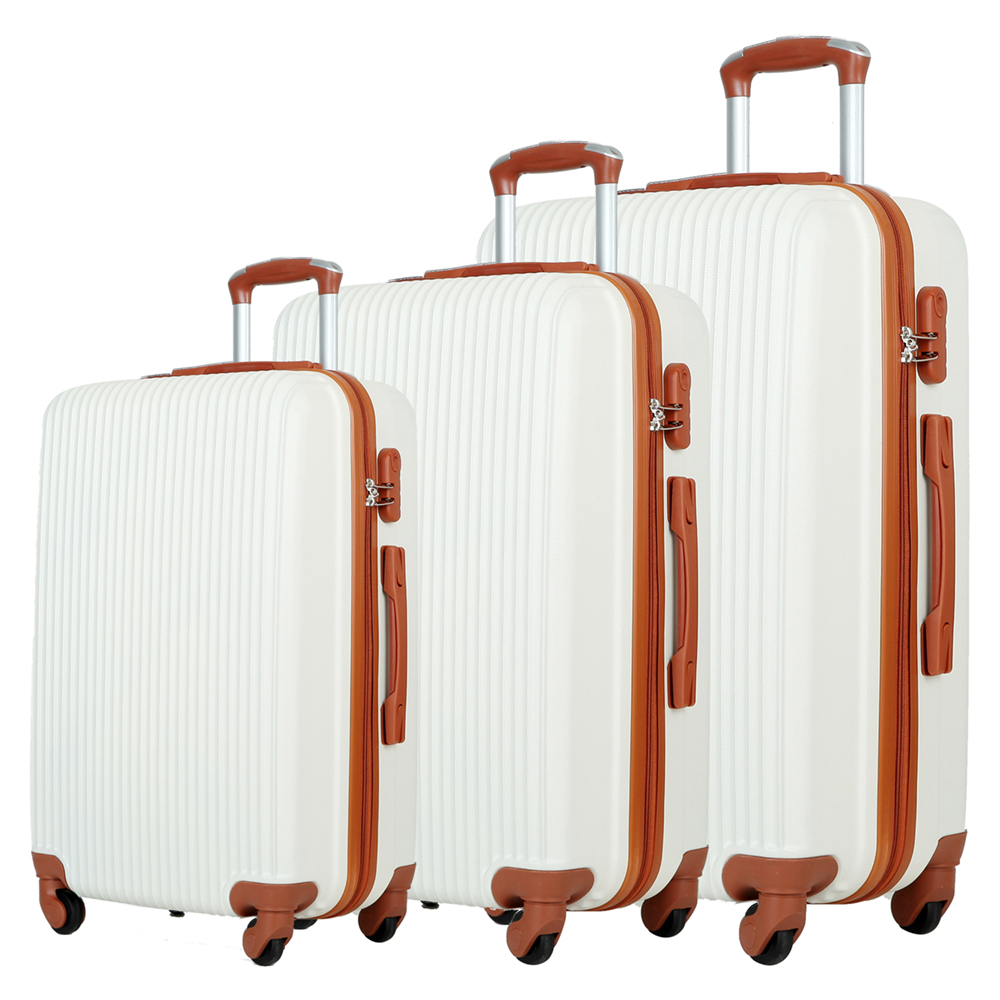 Travel Trolley Luggage 4 Wheels Abs Trolley Case Set Makeup Bag Travel Case
