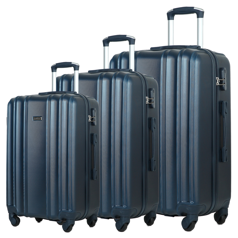 Customized Travel Luggage ABS Suitcase 3 Pieces Set Luggage With Makeup Case