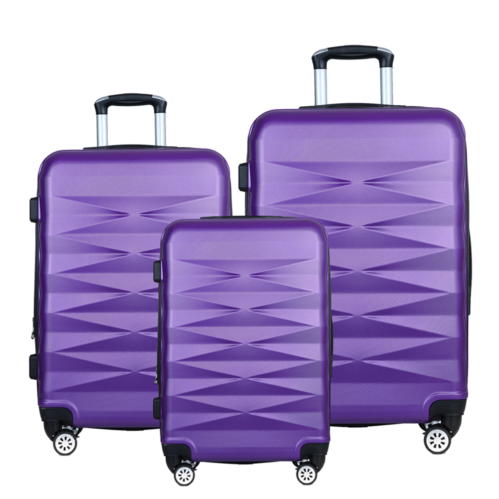 4 Wheel Spinner ABS Luggage Hard Shell Trolley Luggage Set Suitcase 20 24 28 Size