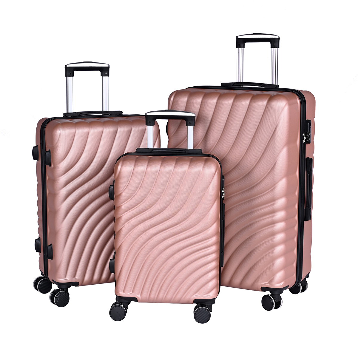 High quality Abs luggage set of 3 pieces, travel luggage, hard shell suitcase, carry on luggage