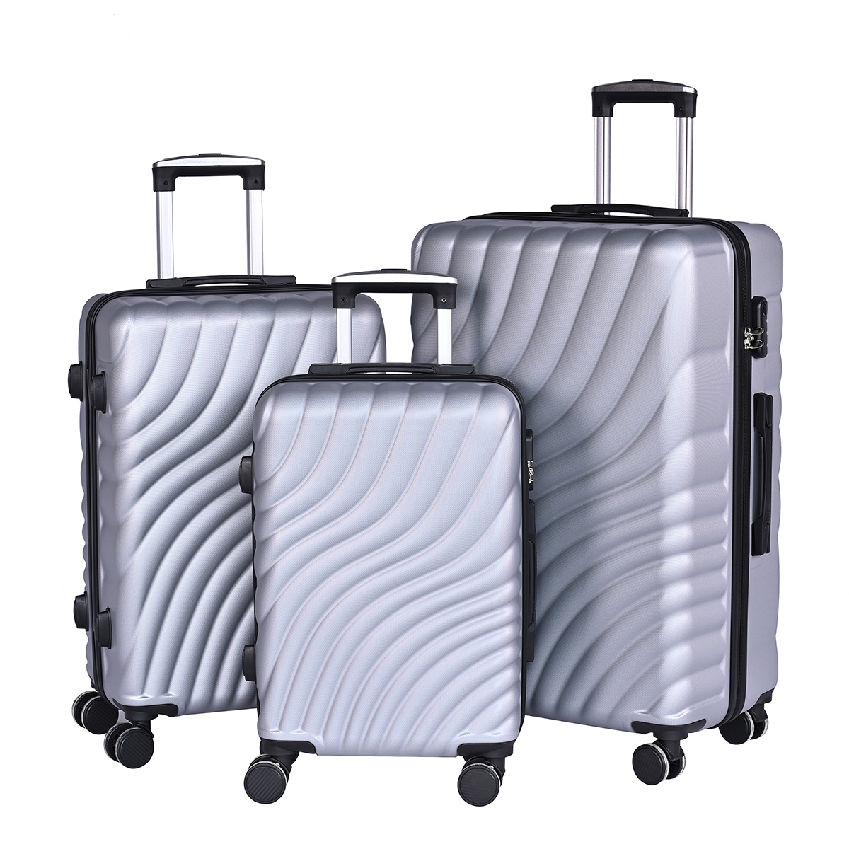 High quality Abs luggage set of 3 pieces, travel luggage, hard shell suitcase, carry on luggage