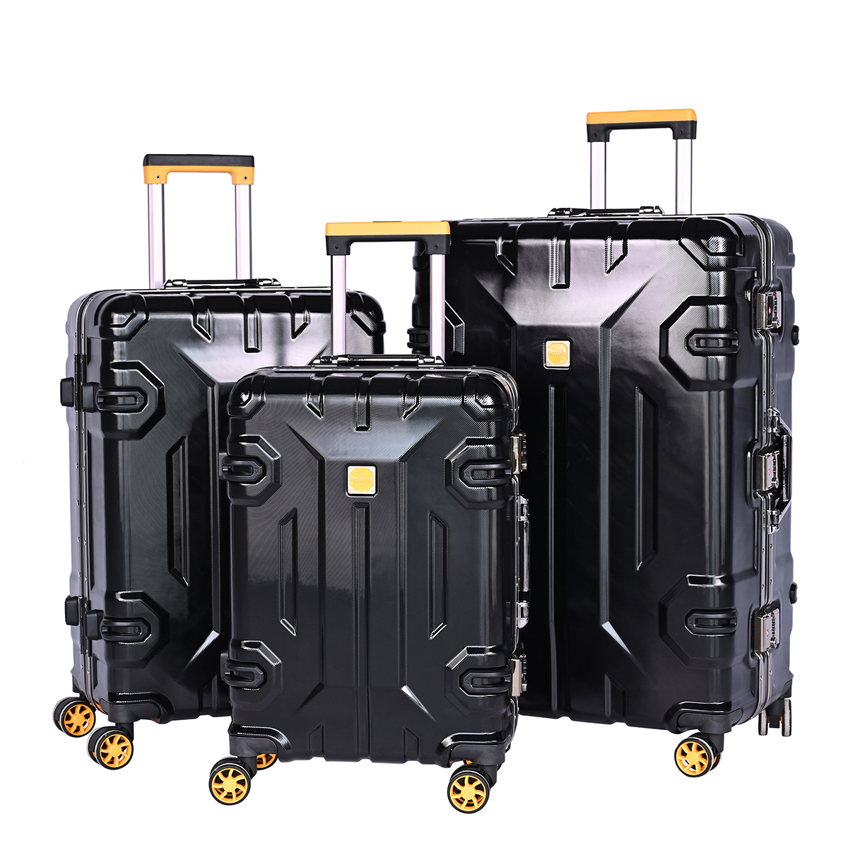 Stylish 3-Piece Luggage Set | High-Quality Carry-On Suitcases | PVC/ABS Material | In Stock