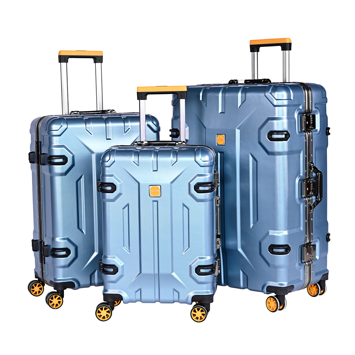 Stylish 3-Piece Luggage Set | High-Quality Carry-On Suitcases | PVC/ABS Material | In Stock