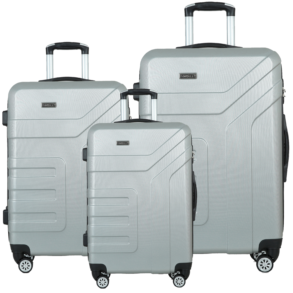 24 inch travel case from Chinese factory – silver+ABS material | suitable for short distance travel | scratch resistant and wear-resistant design