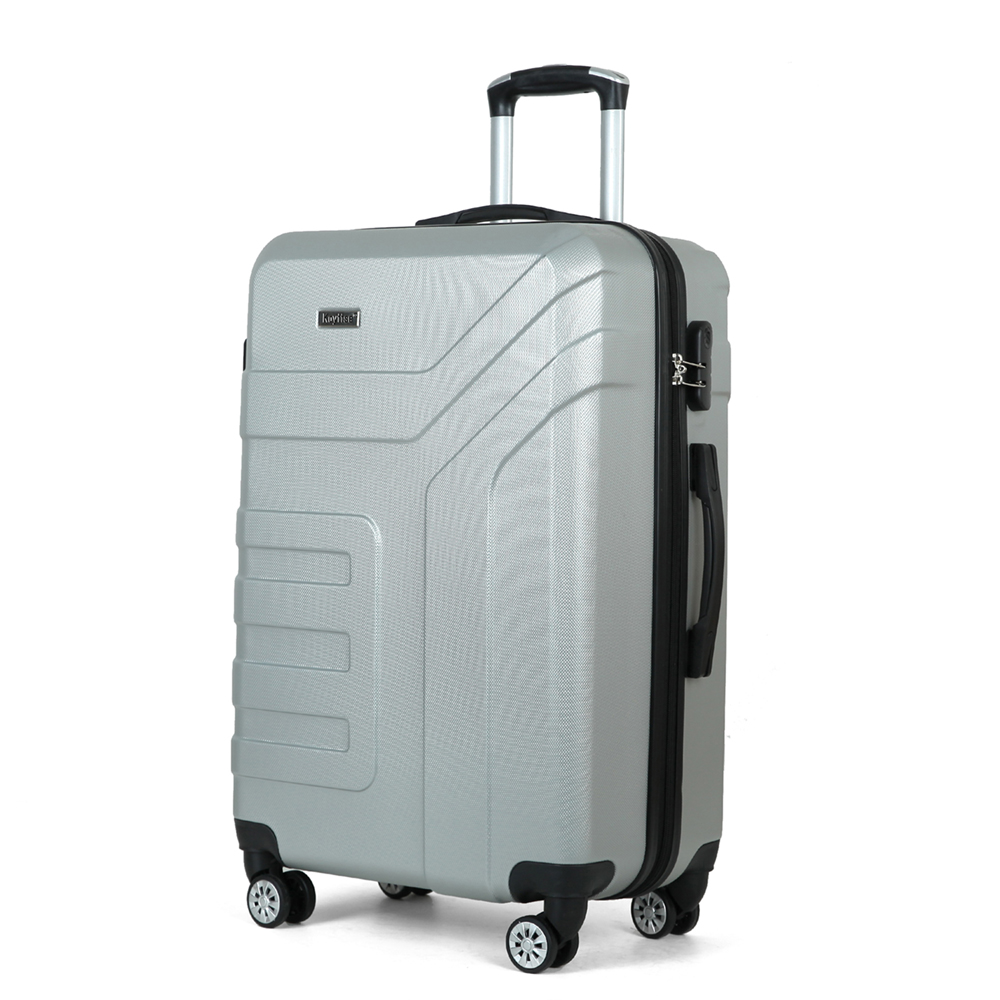 24 inch travel case from Chinese factory – silver+ABS material | suitable for short distance travel | scratch resistant and wear-resistant design