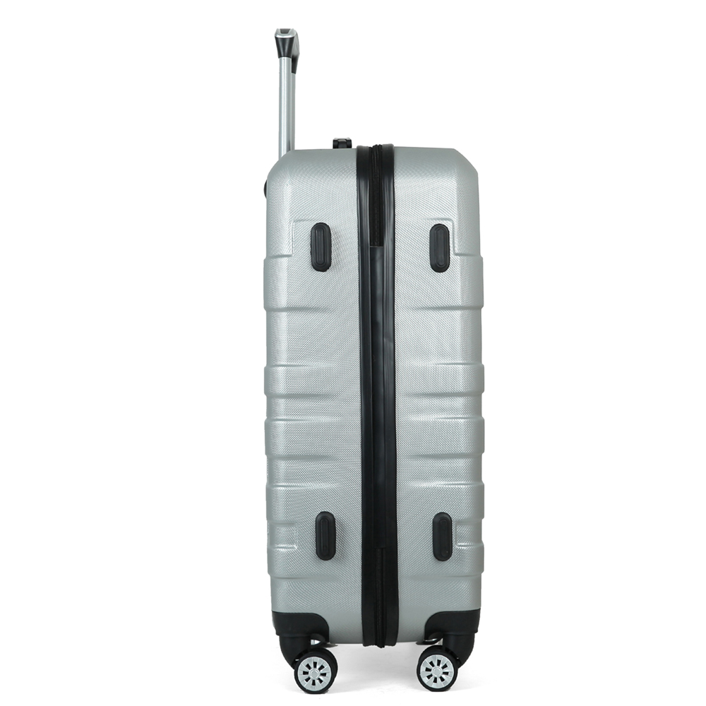 24 inch travel case from Chinese factory – silver+ABS material | suitable for short distance travel | scratch resistant and wear-resistant design