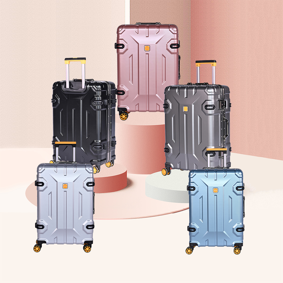 Stylish 3-Piece Luggage Set | High-Quality Carry-On Suitcases | PVC/ABS Material | In Stock