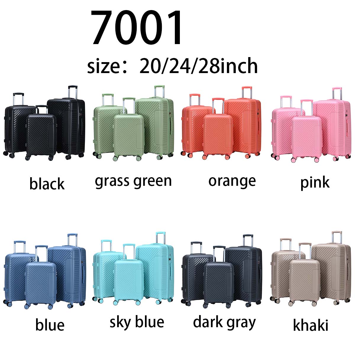 24/24/28 inch durable travel case | PP material | Anti scratch and anti-collision design | Suitable for long and short distance travel